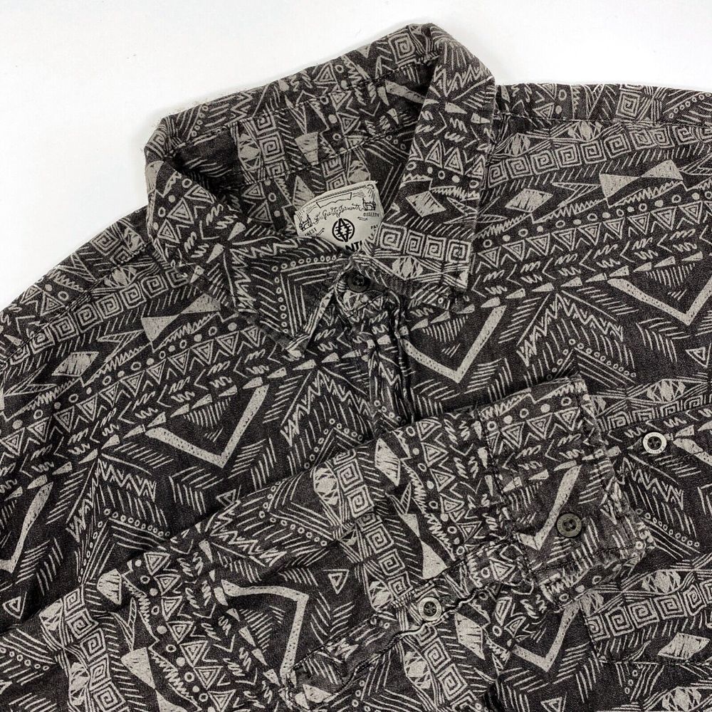 Akademiks Jeanius Long‎ Sleeve Black Gray Mens Shirt Streetwear Hip Hop 2XL XXL